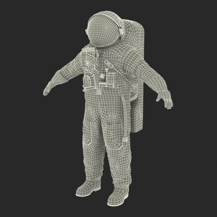 3D Chinese Astronaut Wearing Space Suit Feitian Rigged