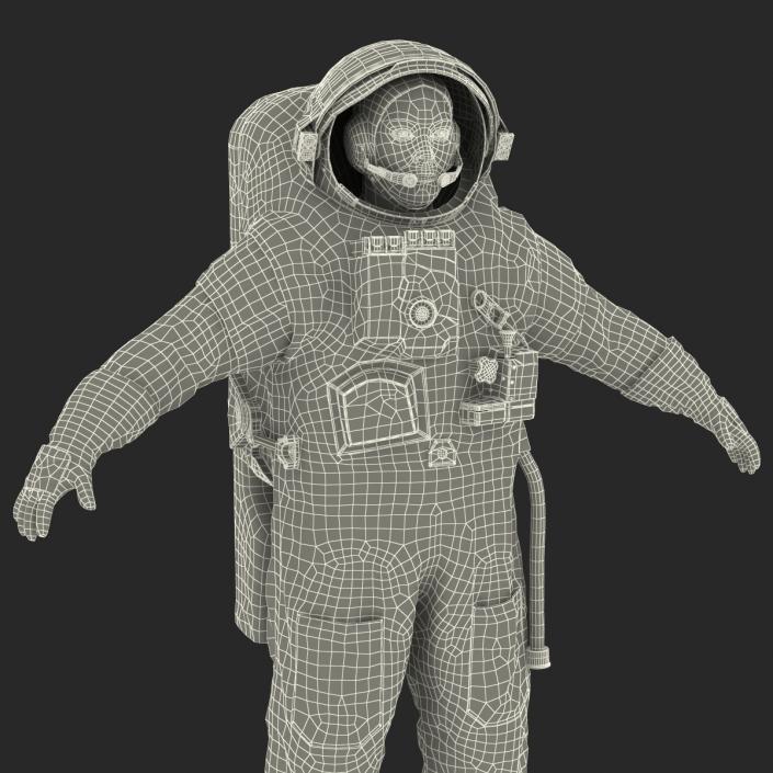 3D Chinese Astronaut Wearing Space Suit Feitian Rigged