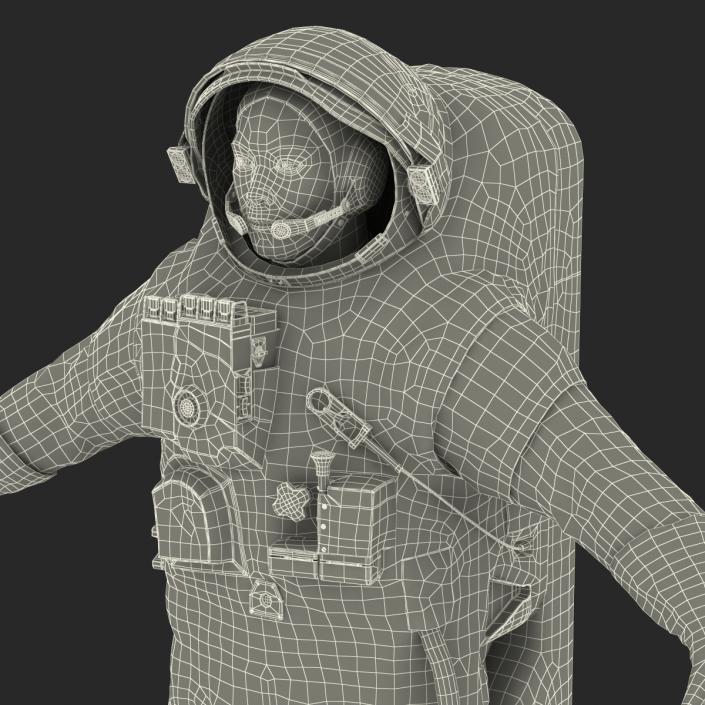 3D Chinese Astronaut Wearing Space Suit Feitian Rigged