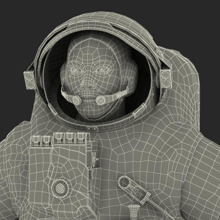 3D Chinese Astronaut Wearing Space Suit Feitian Rigged