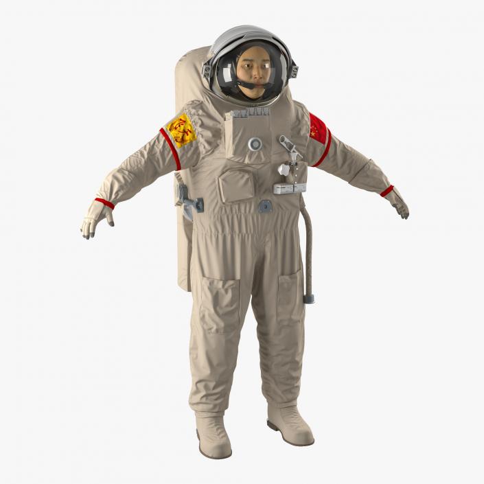 Chinese Astronaut Wearing Space Suit Feitian 3D model