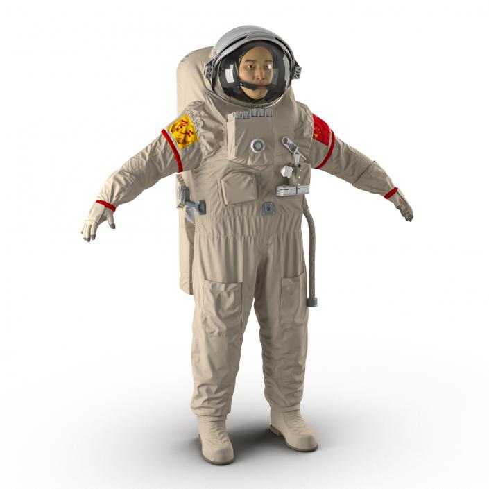 Chinese Astronaut Wearing Space Suit Feitian 3D model