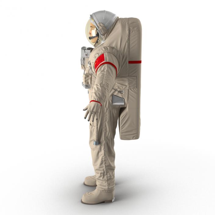 Chinese Astronaut Wearing Space Suit Feitian 3D model