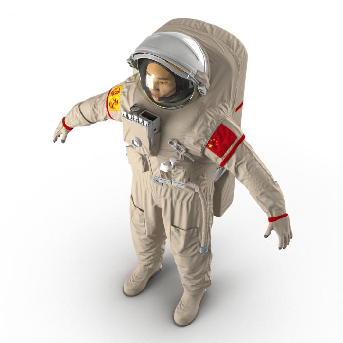 Chinese Astronaut Wearing Space Suit Feitian 3D model