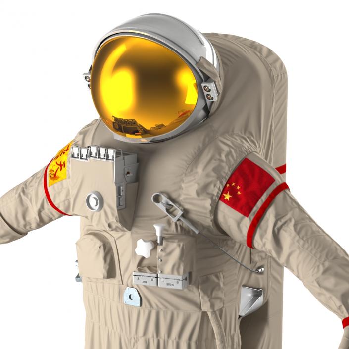 Chinese Astronaut Wearing Space Suit Feitian 3D model