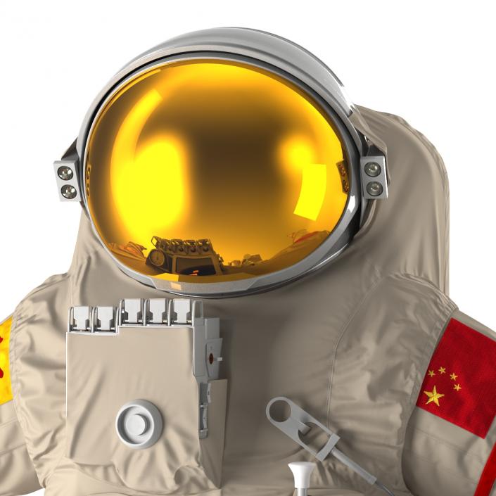 Chinese Astronaut Wearing Space Suit Feitian 3D model