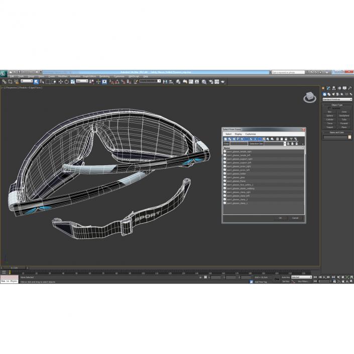 Safety Glasses Folded Pyramex 3D model