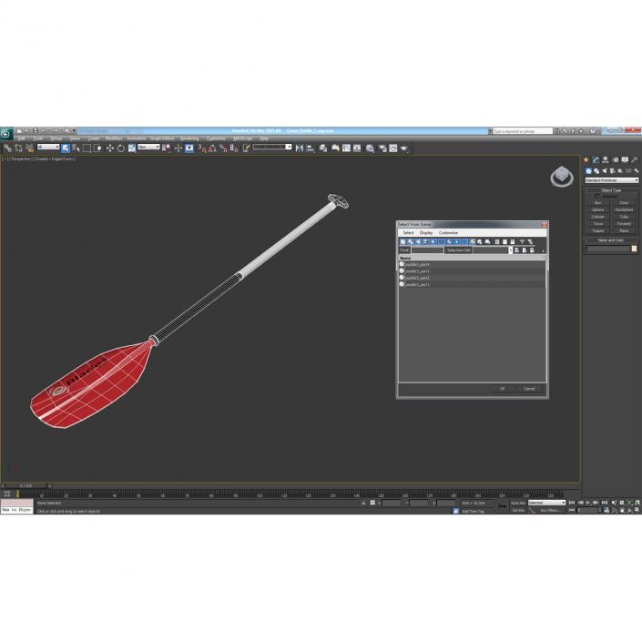 Canoe Paddle 3 3D model