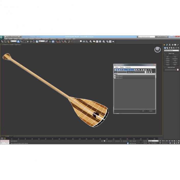 Canoe Paddle 2 3D model