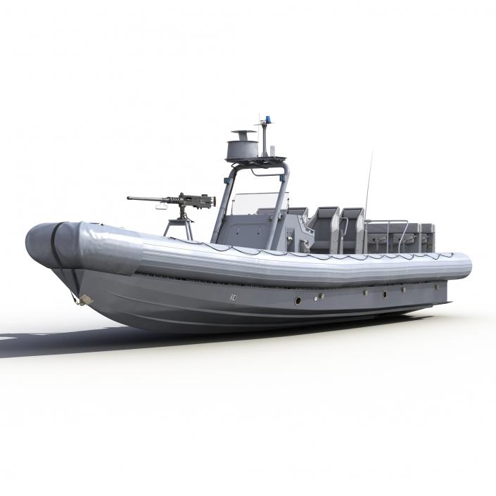 3D model Naval Special Warfare Rigid Hull Inflatable Boat RHIB 2