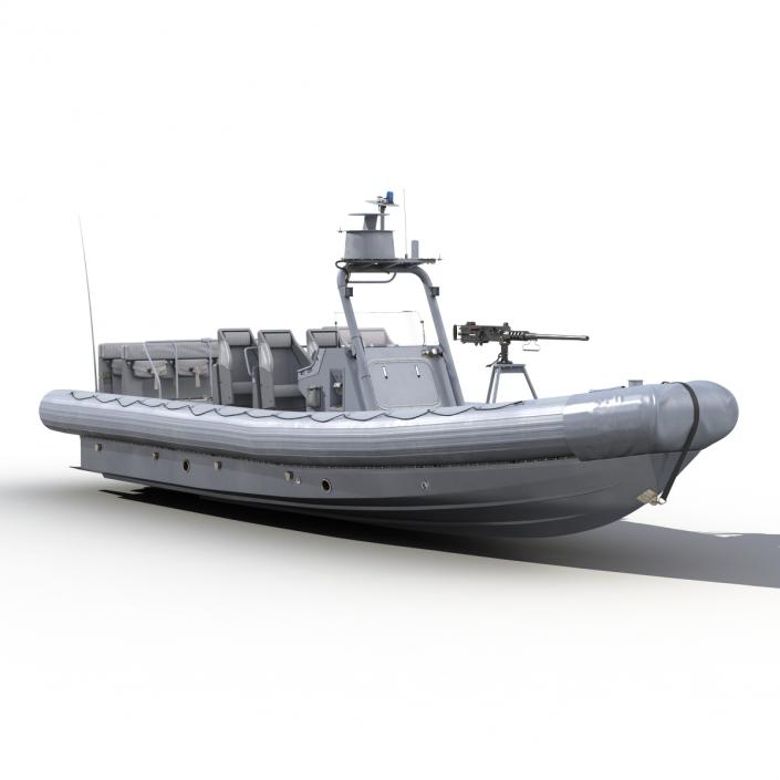 3D model Naval Special Warfare Rigid Hull Inflatable Boat RHIB 2