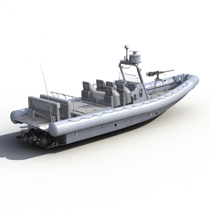 3D model Naval Special Warfare Rigid Hull Inflatable Boat RHIB 2