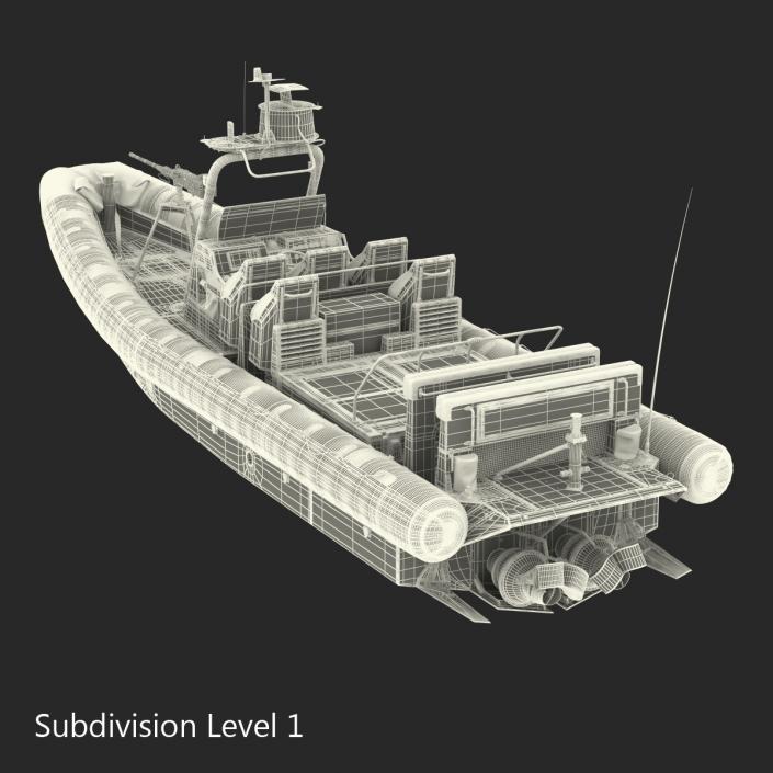 3D model Naval Special Warfare Rigid Hull Inflatable Boat RHIB 2