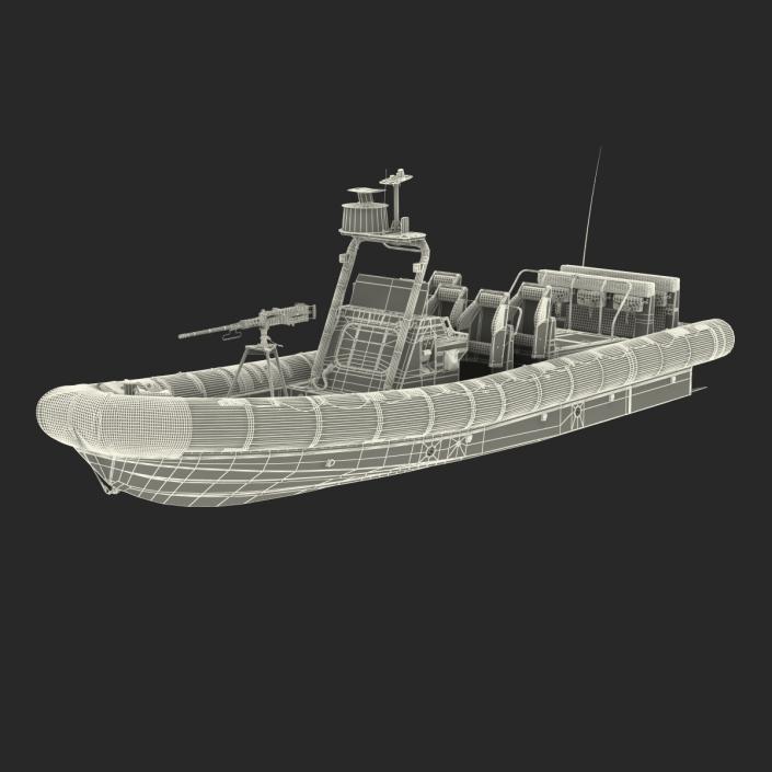 3D model Naval Special Warfare Rigid Hull Inflatable Boat RHIB 2