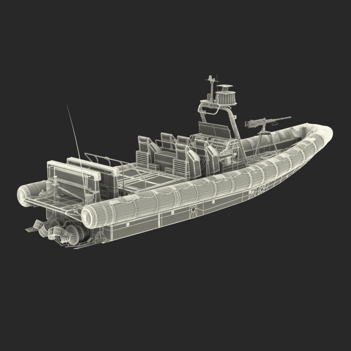 3D model Naval Special Warfare Rigid Hull Inflatable Boat RHIB 2