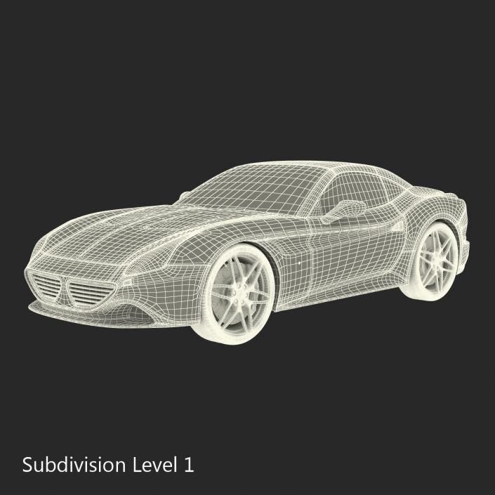 3D Generic Sport Car Simple Interior model