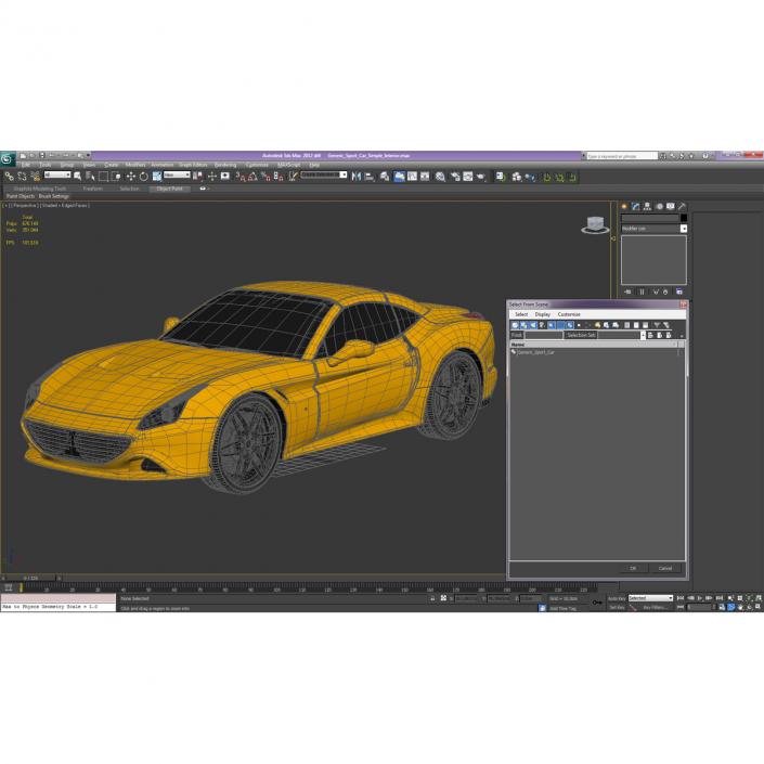 3D Generic Sport Car Simple Interior model