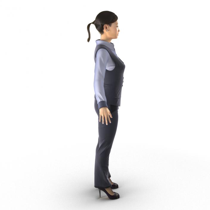 Asian Business Woman Rigged 3D