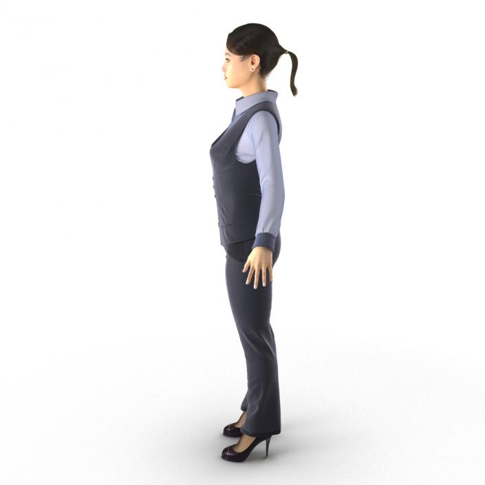 Asian Business Woman Rigged 3D