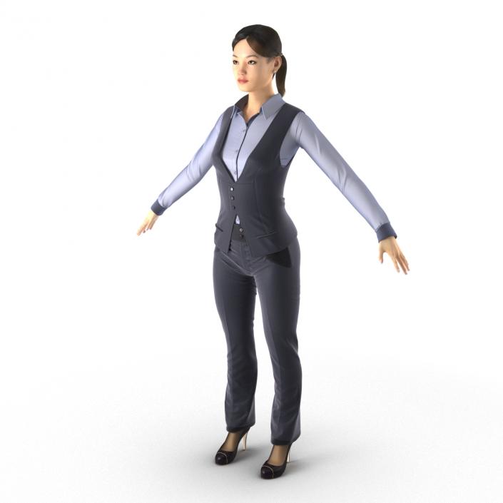 Asian Business Woman Rigged 3D