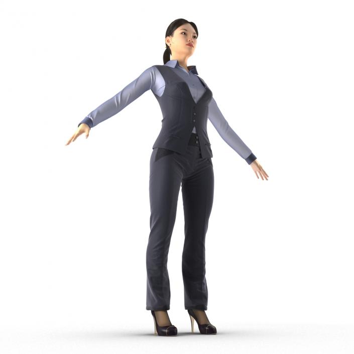 Asian Business Woman Rigged 3D