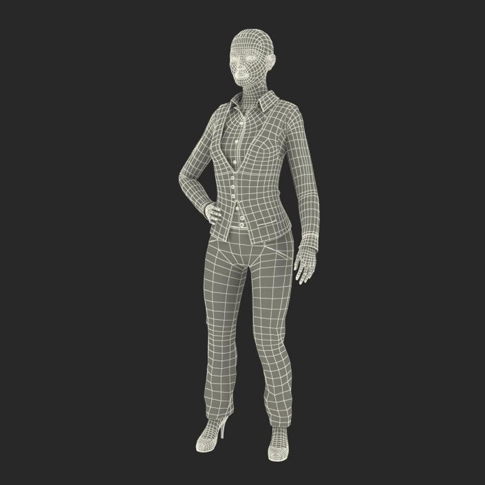 Asian Business Woman Rigged 3D