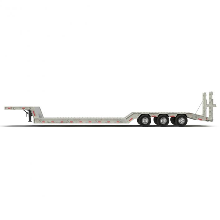 3D model Double Drop Lowboy Tri Axle Trailer