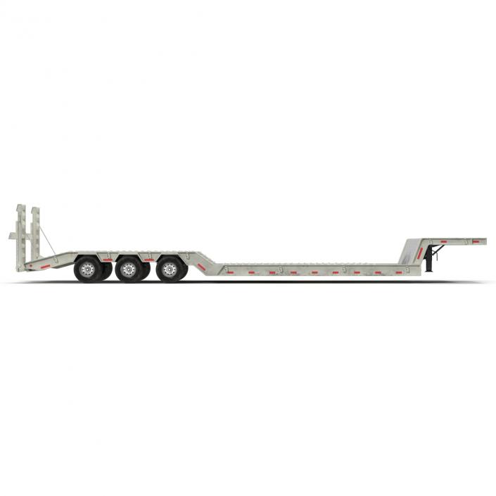 3D model Double Drop Lowboy Tri Axle Trailer