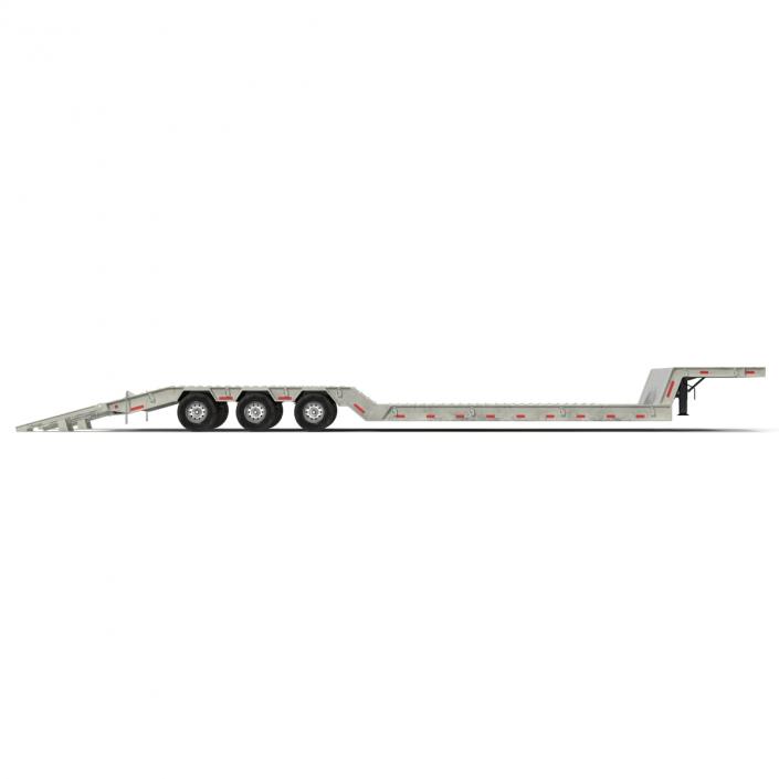 3D model Double Drop Lowboy Tri Axle Trailer