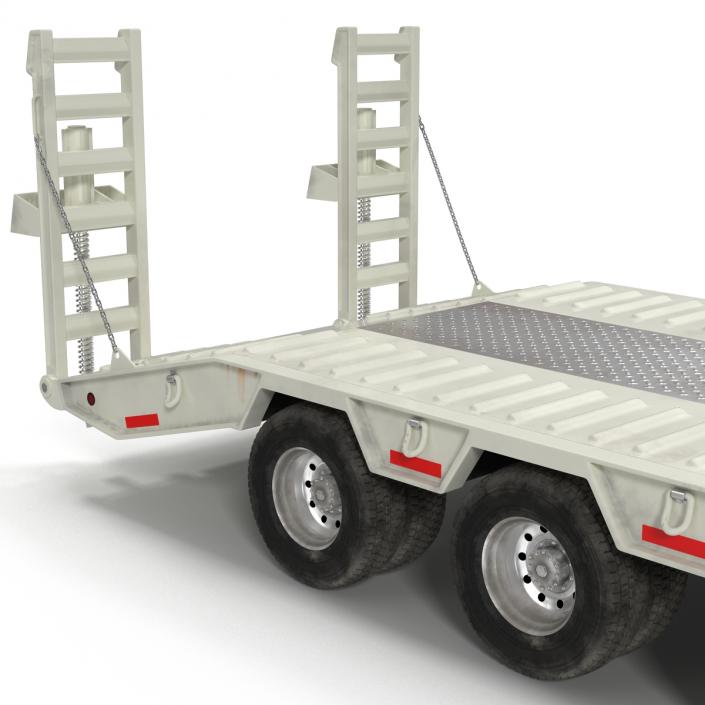 3D model Double Drop Lowboy Tri Axle Trailer