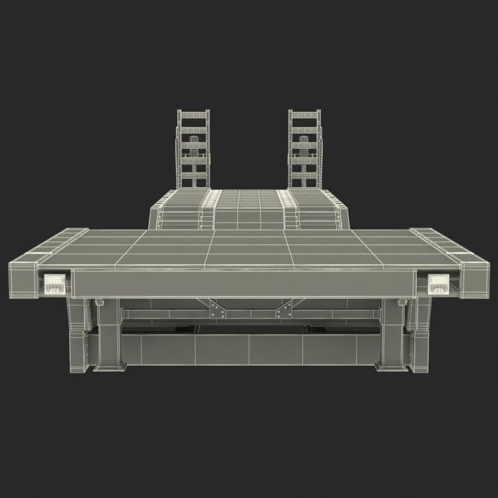 3D model Double Drop Lowboy Tri Axle Trailer