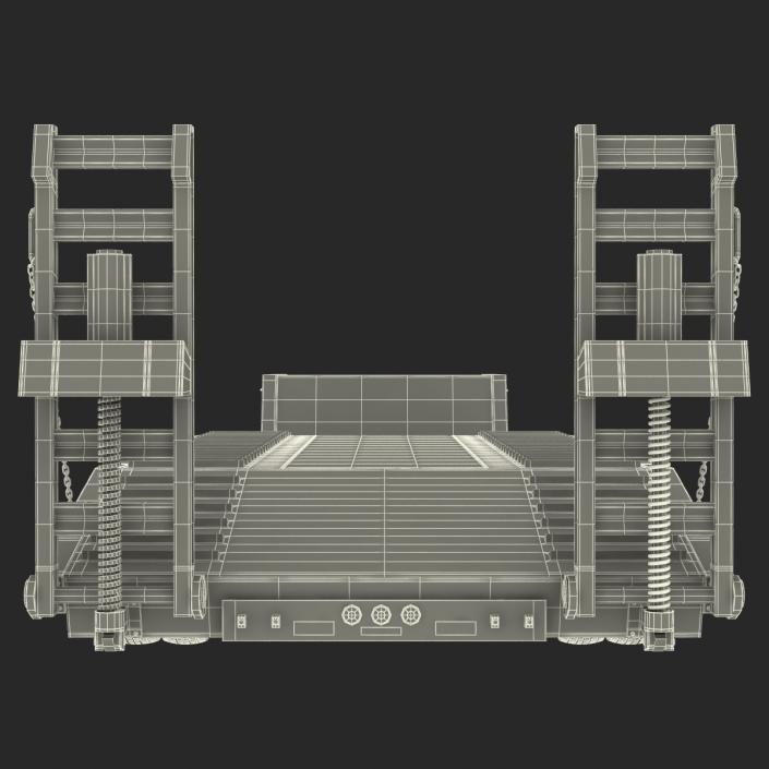 3D model Double Drop Lowboy Tri Axle Trailer