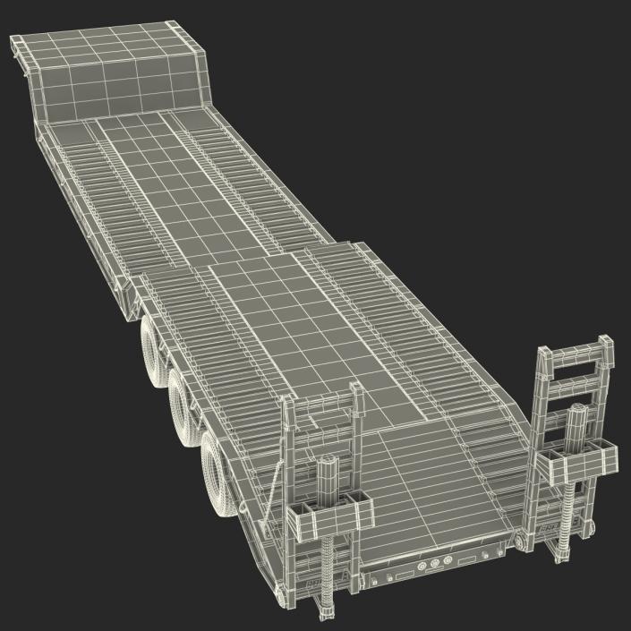 3D model Double Drop Lowboy Tri Axle Trailer