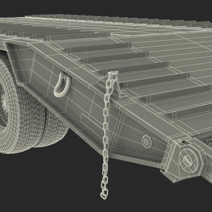 3D model Double Drop Lowboy Tri Axle Trailer