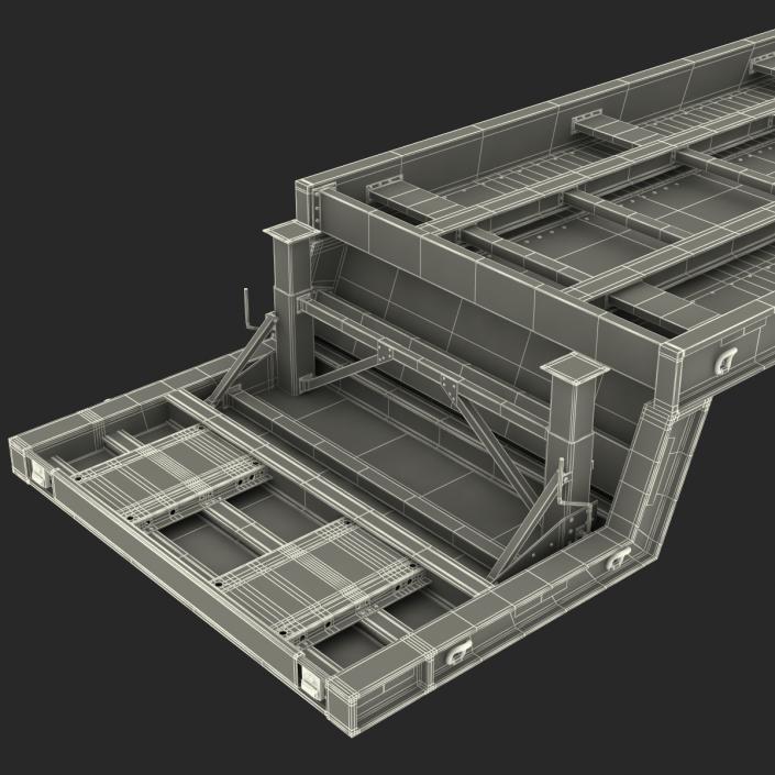 3D model Double Drop Lowboy Tri Axle Trailer