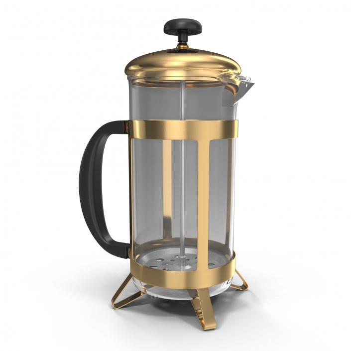 3D French Press Coffee Pot model