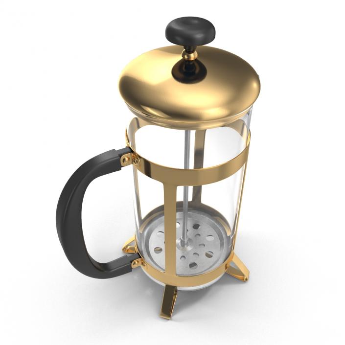 3D French Press Coffee Pot model