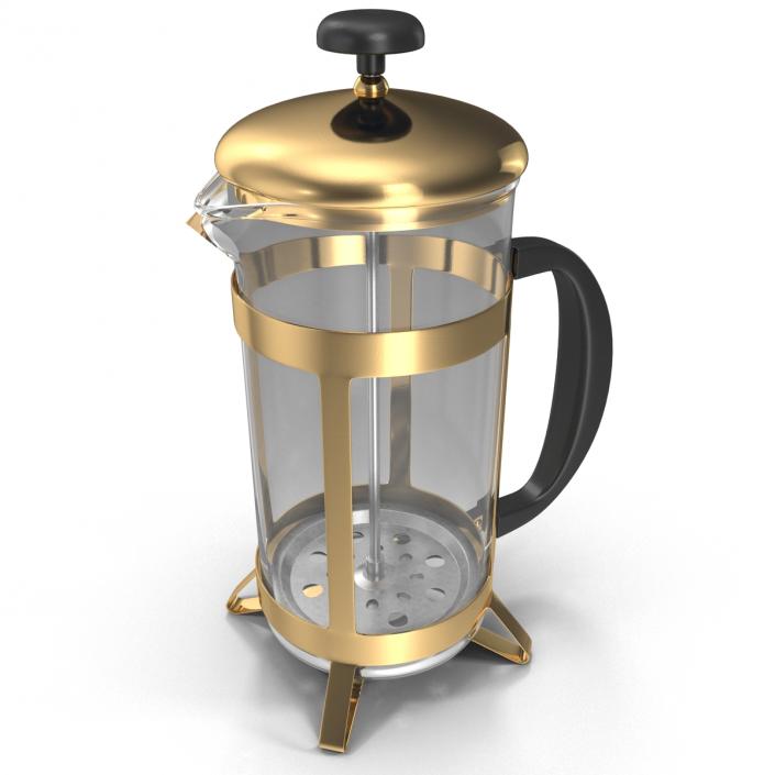 3D French Press Coffee Pot model