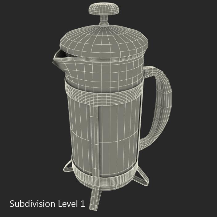 3D French Press Coffee Pot model