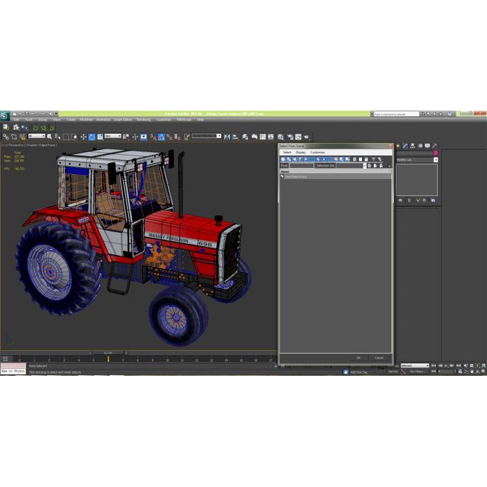 3D Vintage Tractor Ferguson 698 model