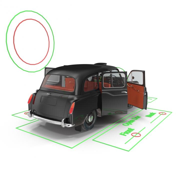 3D London Cab FX4 Rigged