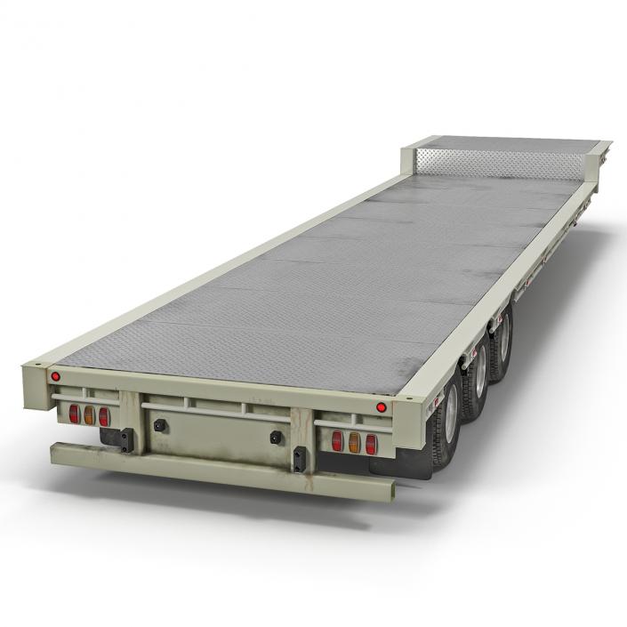 Single Drop Tri Axle Extendable Trailer 3D model