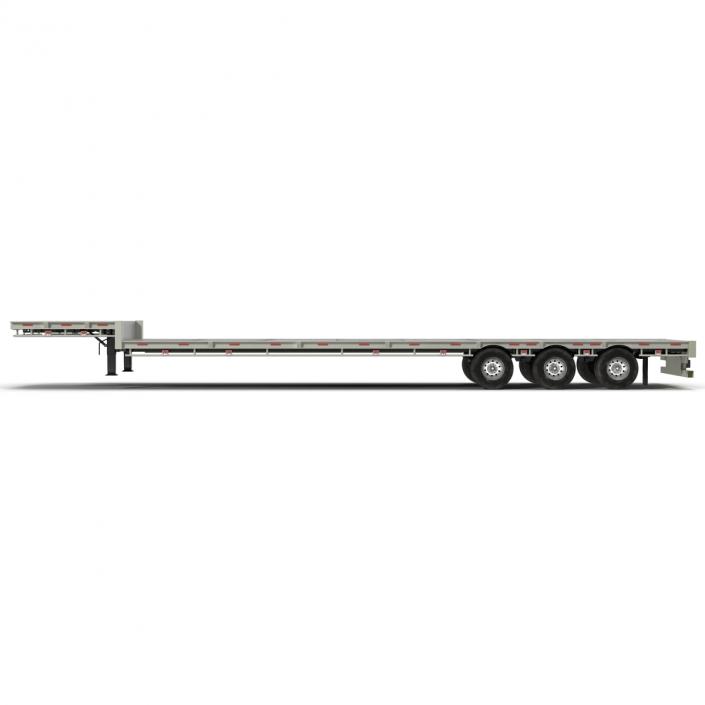 Single Drop Tri Axle Extendable Trailer 3D model