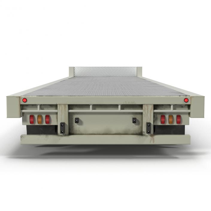 Single Drop Tri Axle Extendable Trailer 3D model