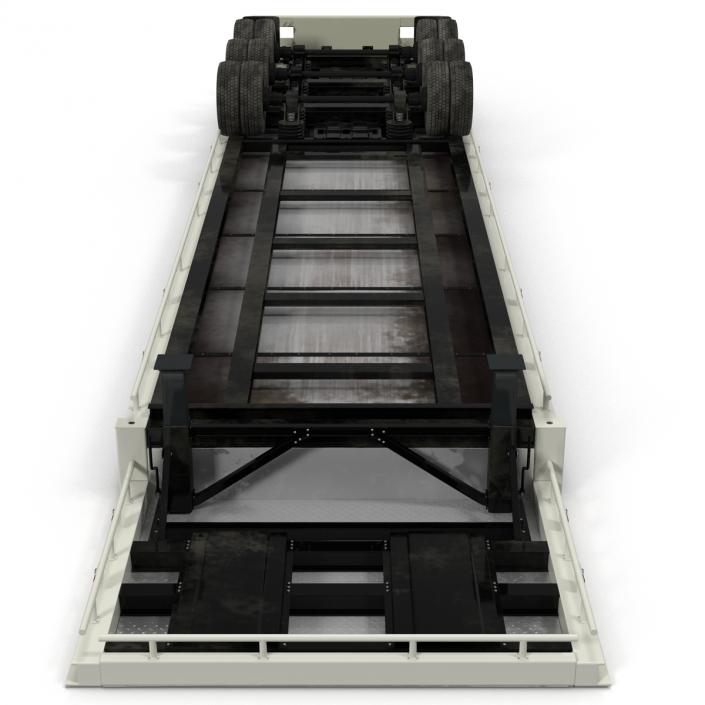 Single Drop Tri Axle Extendable Trailer 3D model