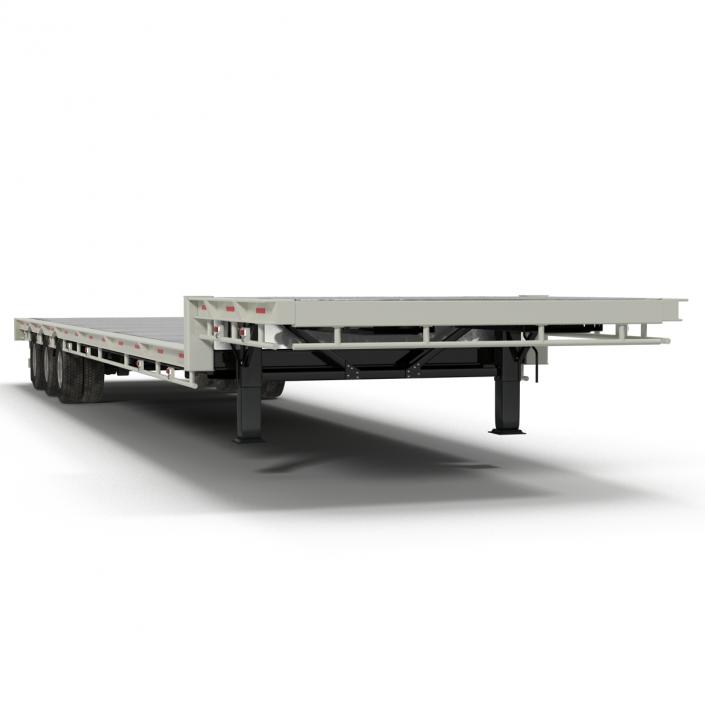 Single Drop Tri Axle Extendable Trailer 3D model