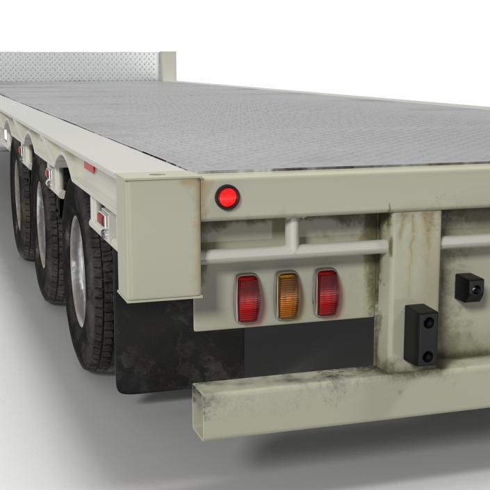 Single Drop Tri Axle Extendable Trailer 3D model