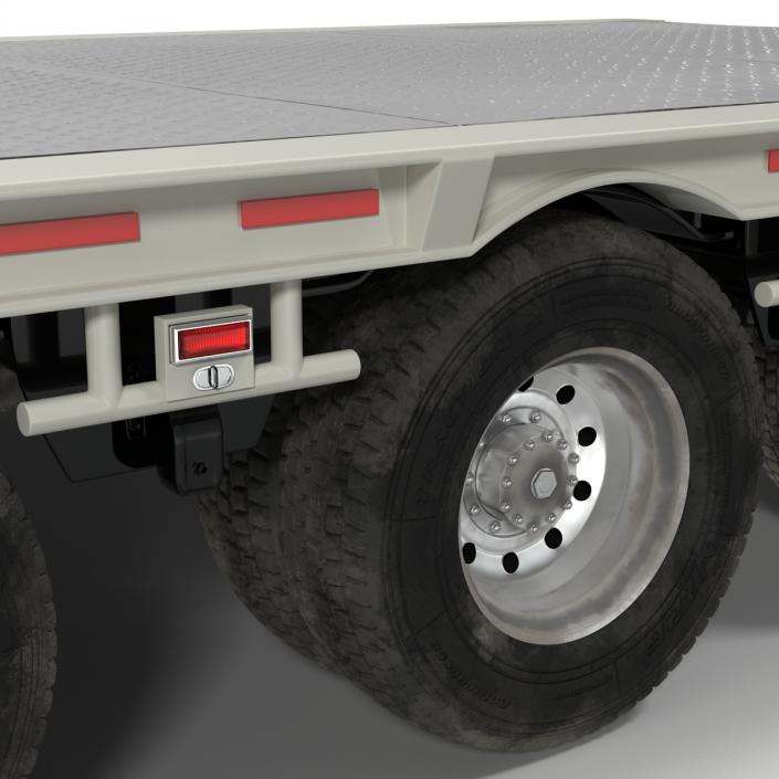 Single Drop Tri Axle Extendable Trailer 3D model