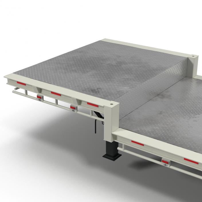 Single Drop Tri Axle Extendable Trailer 3D model