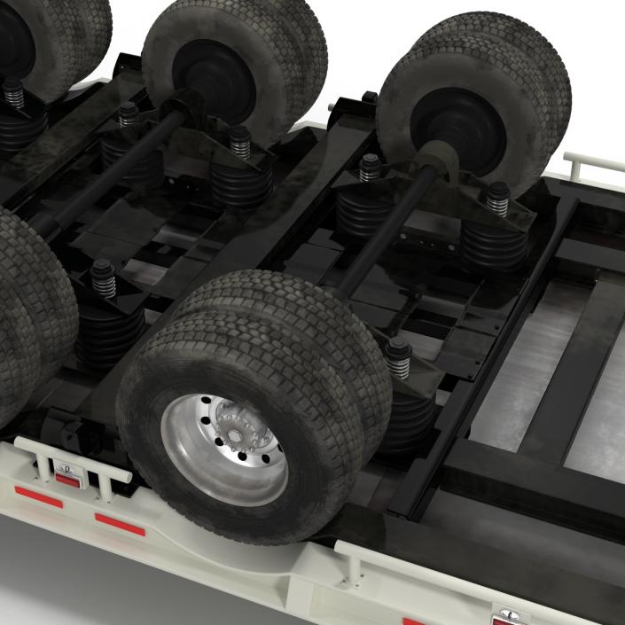 Single Drop Tri Axle Extendable Trailer 3D model